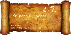 Lápossy Tivadar névjegykártya